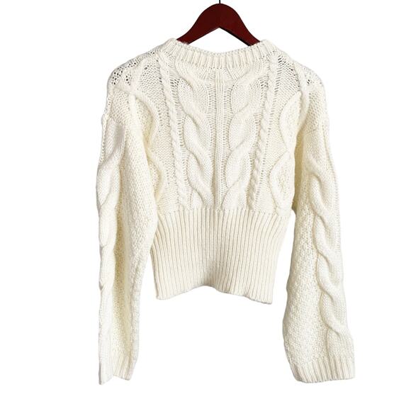 RAGA Kelyn Cropped Cable Knit Sweater Medium - Picture 3 of 8